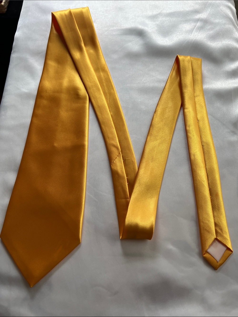 Golden Satin Men's Tie - Solid Shine